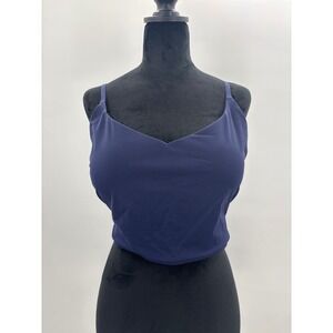 Athleta‎ Navy Blue V Neck Strappy Back Sports Bra Tank Top XL
